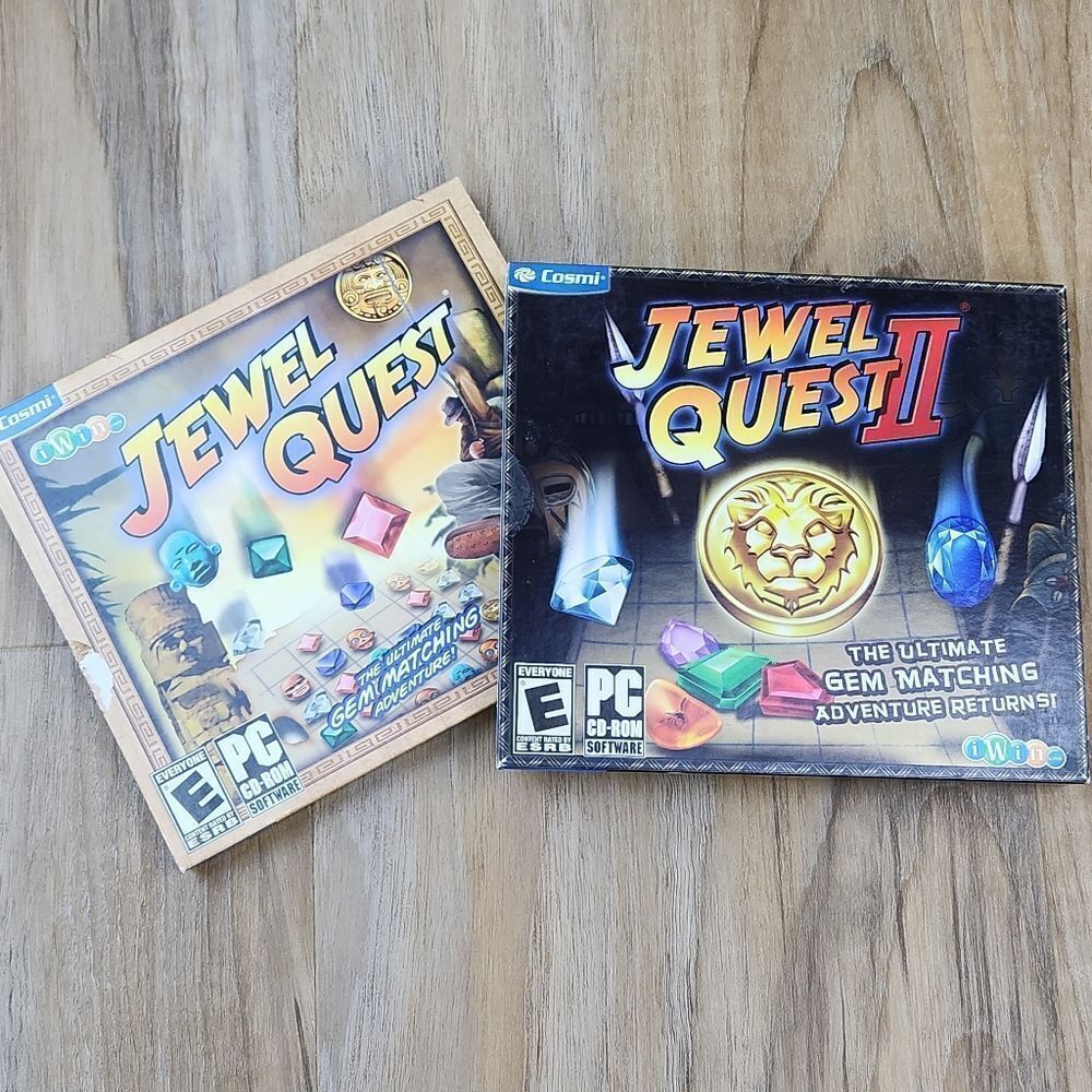 💜NIB Vintage Jewel Quest I & II PC Game Disc Set
